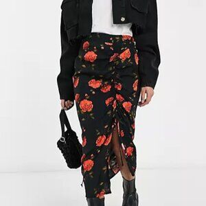 Miss Selfridge midi skirt in bloom floral 12 EUC